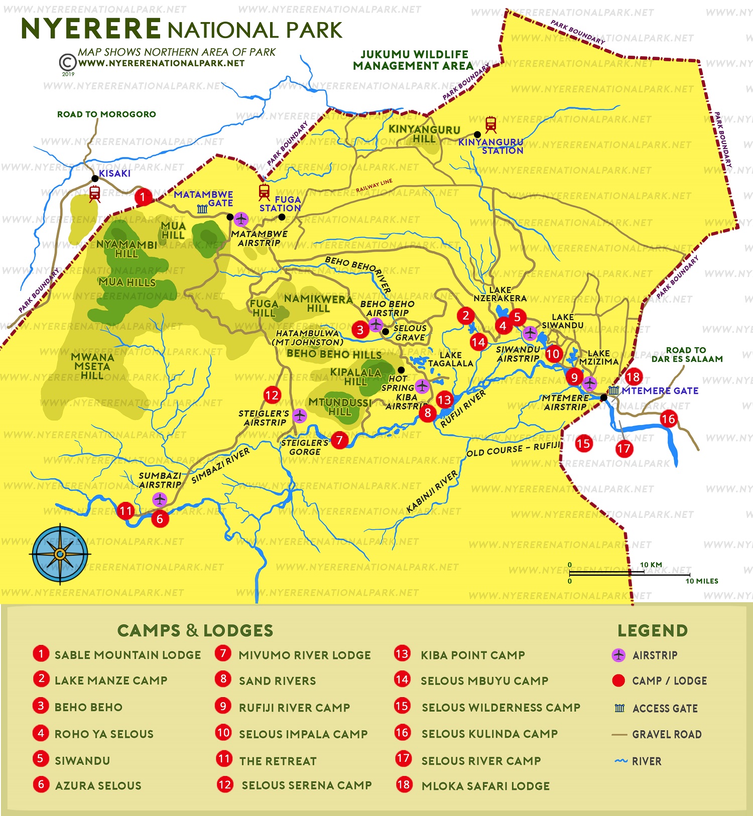Nyerere National Park Map